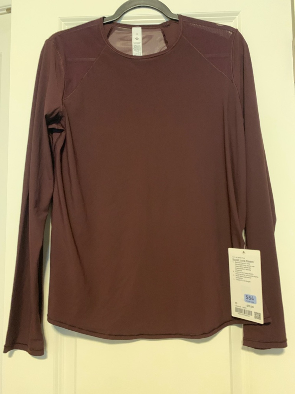 lululemon athletica Sculpt Long Sleeve Top in Good Night Plum, Sz 10, NWT